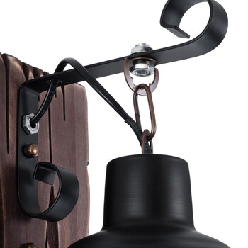 Vintage Lantern - Επιτοίχιο Μονόφωτο E27 Classic Ξύλο - Μέταλλο Καφέ - Μαύρο Φανάρι - Μ15 x Π20 x Υ30cm