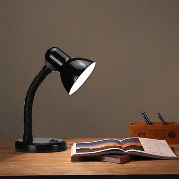 Flexi Desk Black - Επιτραπέζιο Μονόφωτο E27 Μοντέρνο Μέταλλο Μαύρο Καμπάνα - Μ12 x Π12 x Υ32cm