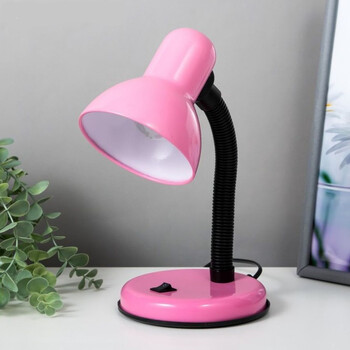 Flexi Desk Pink - Επιτραπέζιο Μονόφωτο E27 Μοντέρνο Μέταλλο Ροζ Καμπάνα - Μ12 x Π12 x Υ32cm