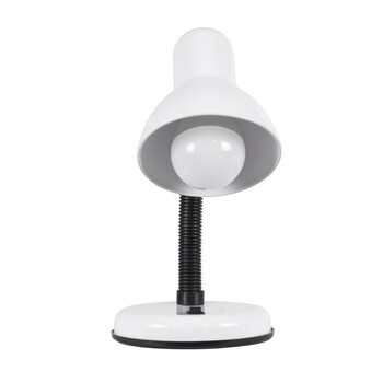 Flexi Desk White - Επιτραπέζιο Μονόφωτο E27 Μοντέρνο Μέταλλο Λευκό Καμπάνα - Μ12 x Π12 x Υ32cm