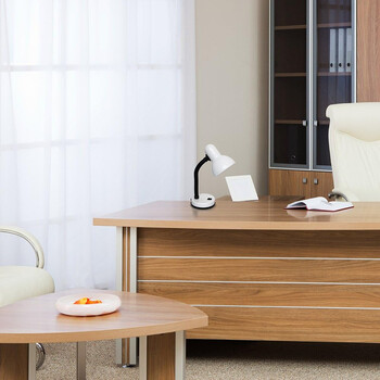 Flexi Desk White - Επιτραπέζιο Μονόφωτο E27 Μοντέρνο Μέταλλο Λευκό Καμπάνα - Μ12 x Π12 x Υ32cm