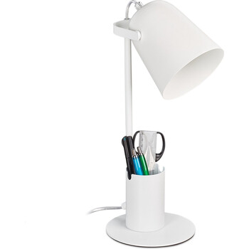 Focus Desk White - Επιτραπέζιο Μονόφωτο E27 Μοντέρνο Μέταλλο Λευκό Καμπάνα - Μ12 x Π15 x Υ38cm