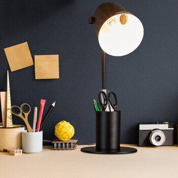 Focus Desk White - Επιτραπέζιο Μονόφωτο E27 Μοντέρνο Μέταλλο Λευκό Καμπάνα - Μ12 x Π15 x Υ38cm