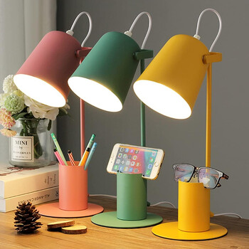 Focus Desk Pink - Επιτραπέζιο Μονόφωτο E27 Μοντέρνο Μέταλλο Ροζ Καμπάνα - Μ12 x Π15 x Υ38cm