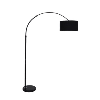 Arc Elegance - Επιδαπέδιο Μονόφωτο E27 Μοντέρνο Μέταλλο - Ύφασμα Μαύρο Καμπάνα - Μ38 x Π38 x Υ172cm