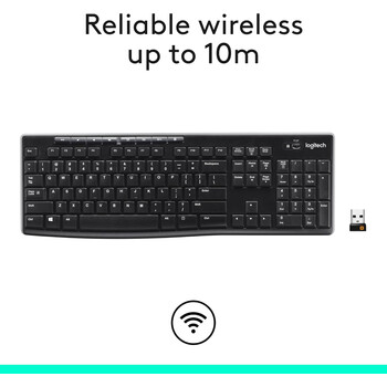 Logitech MK270 - Ασύρματο Σετ Πληκτρολόγιο & Ποντίκι USB - Αγγλικό US - Μαύρο