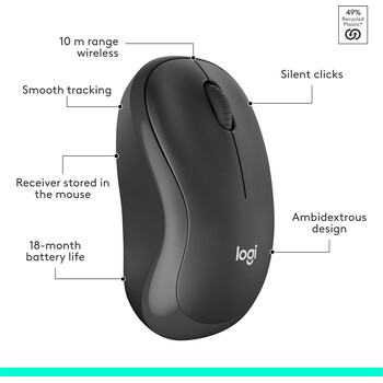 Logitech MK295 - Ασύρματο Σετ Πληκτρολόγιο & Ποντίκι USB - Αγγλικό US - Μαύρο