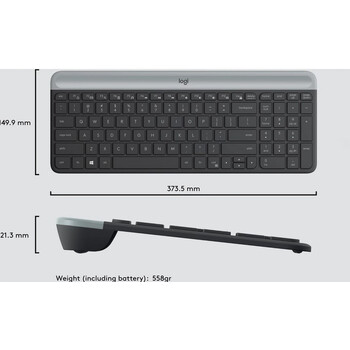 Logitech MK470 - Ασύρματο Σετ Πληκτρολόγιο & Ποντίκι USB - Αγγλικό US - Μαύρο