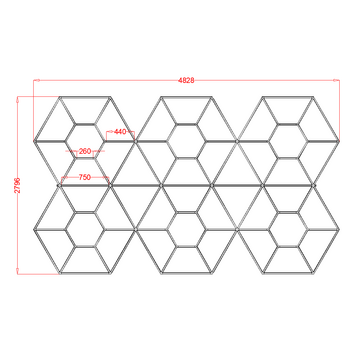 LumaGrid - Διακοσμητικό LED Φωτιστικό Πάνελ Οροφής Πολυγωνικού Σχεδιασμού με Εσωτερικά Μοτίβα - 589W 110-240V - Μ482.8 x Π279.6 x Υ2.5cm - Ψυχρό Λευκό 6500K