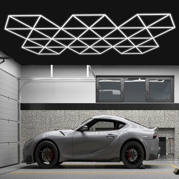 HexaLine - Διακοσμητικό LED Φωτιστικό Πάνελ Οροφής Πολυγωνικού Σχεδιασμού με Εσωτερικά Μοτίβα - 224W 110-240V - Μ482.8 x Π279.6 x Υ2.5cm - Ψυχρό Λευκό 6500K