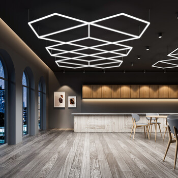 NeoPanel - Διακοσμητικό LED Φωτιστικό Πάνελ Οροφής Πολυγωνικού Σχεδιασμού με Εσωτερικά Μοτίβα - 413W 110-240V - Μ482.8 x Π279.6 x Υ2.5cm - Ψυχρό Λευκό 6500K