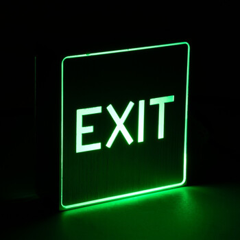 Φωτιστικό Αλουμινίου LED Εξόδου EXIT - 1W AC 220-240V - Μ11 x Π11 x Υ3cm - Πράσινο