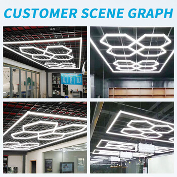 GridAura - Διακοσμητικό LED Φωτιστικό Πάνελ Οροφής Πολυγωνικού Σχεδιασμού με Εσωτερικά Μοτίβα - 456W 110-240V - Μ484.0 x Π243.3 x Υ2cm - Ψυχρό Λευκό 6500K