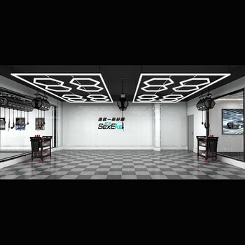 GridAura - Διακοσμητικό LED Φωτιστικό Πάνελ Οροφής Πολυγωνικού Σχεδιασμού με Εσωτερικά Μοτίβα - 456W 110-240V - Μ484.0 x Π243.3 x Υ2cm - Ψυχρό Λευκό 6500K