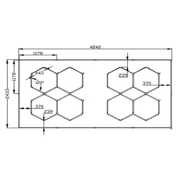 GridAura - Διακοσμητικό LED Φωτιστικό Πάνελ Οροφής Πολυγωνικού Σχεδιασμού με Εσωτερικά Μοτίβα - 456W 110-240V - Μ484.0 x Π243.3 x Υ2cm - Ψυχρό Λευκό 6500K