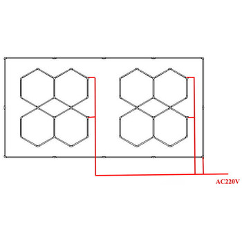 GridAura - Διακοσμητικό LED Φωτιστικό Πάνελ Οροφής Πολυγωνικού Σχεδιασμού με Εσωτερικά Μοτίβα - 456W 110-240V - Μ484.0 x Π243.3 x Υ2cm - Ψυχρό Λευκό 6500K