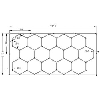 LineaForm - Διακοσμητικό LED Φωτιστικό Πάνελ Οροφής Πολυγωνικού Σχεδιασμού με Εσωτερικά Μοτίβα - 552W 110-240V - Μ484.0 x Π243.3 x Υ2cm - Ψυχρό Λευκό 6500K