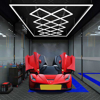 AuraTrek - Διακοσμητικό LED Φωτιστικό Πάνελ Οροφής Πολυγωνικού Σχεδιασμού με Εσωτερικά Μοτίβα - 512W 110-240V - Μ484.0 x Π243.3 x Υ2cm - Ψυχρό Λευκό 6500K