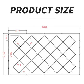 OptiMesh - Διακοσμητικό LED Φωτιστικό Πάνελ Οροφής Πολυγωνικού Σχεδιασμού με Εσωτερικά Μοτίβα - 680W 110-240V - Μ484.0 x Π283.4 x Υ2cm - Ψυχρό Λευκό 6500K