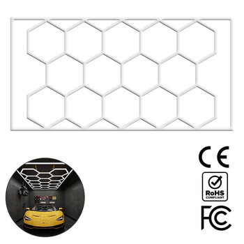 ModuShine - Διακοσμητικό LED Φωτιστικό Πάνελ Οροφής Πολυγωνικού Σχεδιασμού με Εσωτερικά Μοτίβα - 576W 110-240V - Μ478.0 x Π302.5 x Υ2cm - Ψυχρό Λευκό 6500K