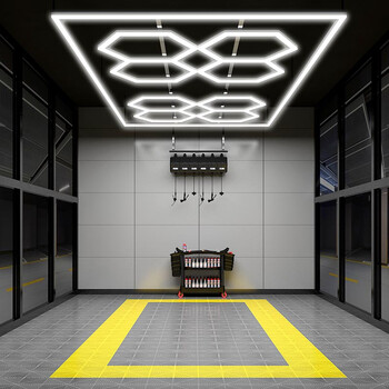 GridAura - Διακοσμητικό LED Φωτιστικό Πάνελ Οροφής Πολυγωνικού Σχεδιασμού με Εσωτερικά Μοτίβα - 456W 110-240V - Μ484.0 x Π243.3 x Υ2cm - Ψυχρό Λευκό 6500K