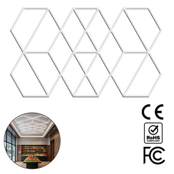 NeoPanel - Διακοσμητικό LED Φωτιστικό Πάνελ Οροφής Πολυγωνικού Σχεδιασμού με Εσωτερικά Μοτίβα - 413W 110-240V - Μ482.8 x Π279.6 x Υ2.5cm - Ψυχρό Λευκό 6500K