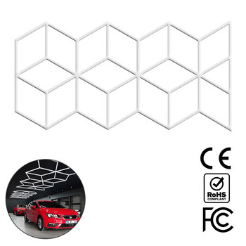 VertaRay - Διακοσμητικό LED Φωτιστικό Πάνελ Οροφής Πολυγωνικού Σχεδιασμού με Εσωτερικά Μοτίβα - 387W 110-240V - Μ487.5 x Π242.8 x Υ2.5cm - Ψυχρό Λευκό 6500K