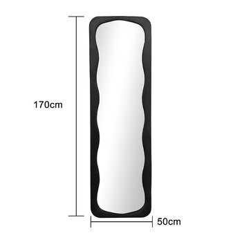 Καθρέπτης Lezour pakoworld βελούδο σε μαύρη απόχρωση 50x5x170εκ