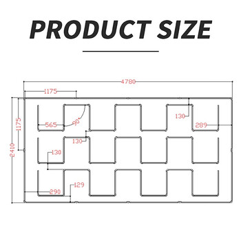 ZenithTrace - Διακοσμητικό LED Φωτιστικό Πάνελ Οροφής Πολυγωνικού Σχεδιασμού με Εσωτερικά Μοτίβα - 552W 110-240V - Μ484.0 x Π243.3 x Υ2cm - Ψυχρό Λευκό 6500K
