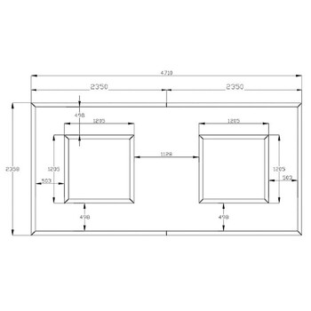 IllumaNet - Διακοσμητικό LED Φωτιστικό Πάνελ Οροφής Πολυγωνικού Σχεδιασμού με Εσωτερικά Μοτίβα - 731W 110-240V - Μ471.0 x Π235.8 x Υ8cm - Ψυχρό Λευκό 6500K