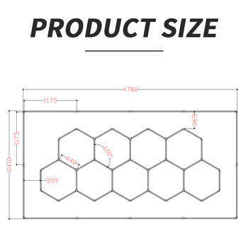 LightMatrix - Διακοσμητικό LED Φωτιστικό Πάνελ Οροφής Πολυγωνικού Σχεδιασμού με Εσωτερικά Μοτίβα - 886W 110-240V - Μ471.4 x Π236.1 x Υ8cm - Ψυχρό Λευκό 6500K