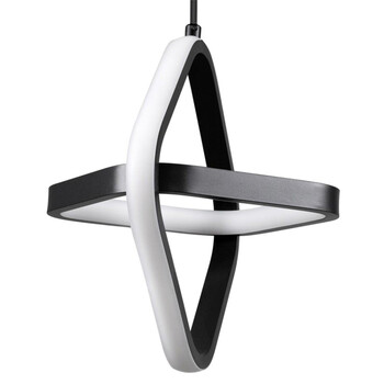 VenCore Duo Lume 6089-20005 - Μοντέρνο Κρεμαστό Φωτιστικό Οροφής Δίφωτο LED 22W Μαύρο Αλουμίνιο Γεωμετρικού Σχεδιασμού 24εκ με Ρυθμιζόμενο CCT Λευκό - Ημέρας - Θερμό - Χειρισμός CCT μέσω Διακόπτη On-Off