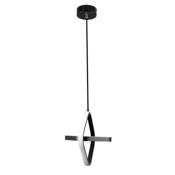 VenCore Duo Lume 6089-20005 - Μοντέρνο Κρεμαστό Φωτιστικό Οροφής Δίφωτο LED 22W Μαύρο Αλουμίνιο Γεωμετρικού Σχεδιασμού 24εκ με Ρυθμιζόμενο CCT Λευκό - Ημέρας - Θερμό - Χειρισμός CCT μέσω Διακόπτη On-Off