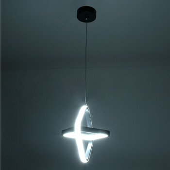 VenCore Duo Lume 6089-20005 - Μοντέρνο Κρεμαστό Φωτιστικό Οροφής Δίφωτο LED 22W Μαύρο Αλουμίνιο Γεωμετρικού Σχεδιασμού 24εκ με Ρυθμιζόμενο CCT Λευκό - Ημέρας - Θερμό - Χειρισμός CCT μέσω Διακόπτη On-Off