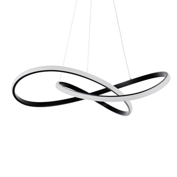 VenCore Infinity 6089-20002 - Μοντέρνο Κρεμαστό Φωτιστικό Οροφής LED 90W Μαύρο Αλουμίνιο Φ73cm με Ρυθμιζόμενο CCT Λευκό - Ημέρας - Θερμό & Χειριστήριο