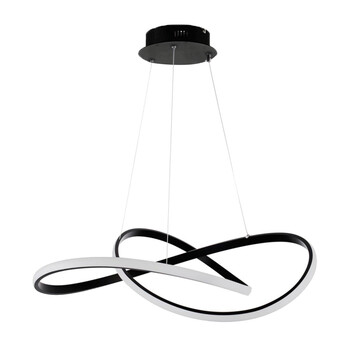 VenCore Infinity 6089-20002 - Μοντέρνο Κρεμαστό Φωτιστικό Οροφής LED 90W Μαύρο Αλουμίνιο Φ73cm με Ρυθμιζόμενο CCT Λευκό - Ημέρας - Θερμό & Χειριστήριο