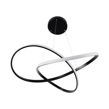 VenCore Infinity 6089-20002 - Μοντέρνο Κρεμαστό Φωτιστικό Οροφής LED 90W Μαύρο Αλουμίνιο Φ73cm με Ρυθμιζόμενο CCT Λευκό - Ημέρας - Θερμό & Χειριστήριο