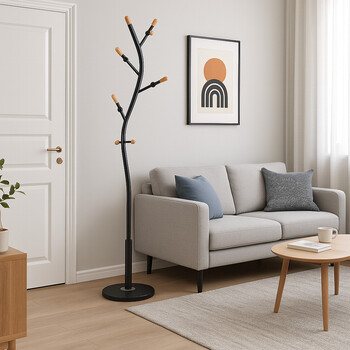 VenCore Arbor Black 5520-10001 - Καλόγερος Ρούχων Μεταλλικός Μαύρος 37x37x171cm