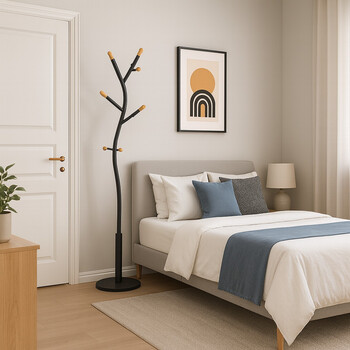 VenCore Arbor Black 5520-10001 - Καλόγερος Ρούχων Μεταλλικός Μαύρος 37x37x171cm