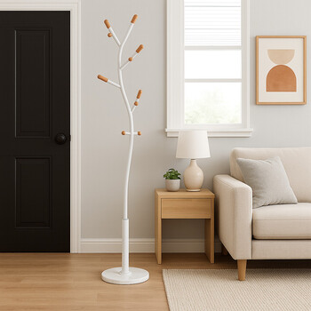 VenCore Arbor White 5520-10002 - Καλόγερος Ρούχων Μεταλλικός Λευκός 37x37x171cm