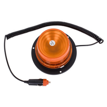 VenCore 6855-10006 - Αδιάβροχος Μαγνητικός Φάρος LED Μονού Χρώματος Πορτοκαλί με Βύσμα Αναπτήρα Αυτοκινήτου 12-24V