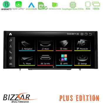 Bizzar Plus Edition Audi a1 (8x) 2010-2018 Android13 8core (8+128gb) Navigation Multimedia 10.25" hd Anti-Reflection u-au-1601d