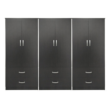 Ντουλάπα εξάφυλλη με συρτάρια Lego pakoworld wenge 240x42x180εκ