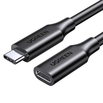 Ugreen Cable Nickel Plating USB Type C 3.1 Gen2 Male to Female 1m Black (10387) (UGR10387)