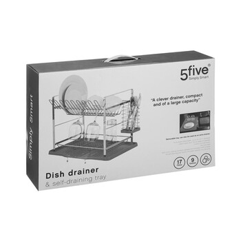 Διώροφη Μεταλλική Πιατοθήκη Στεγνωτήριο 46.2 x 33 x 35 cm 5Five Simply Smart 724370B