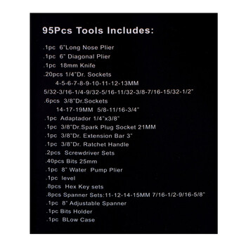 Σετ Εργαλείων σε Βαλιτσάκι 95 τμχ Kraft&Dele KD-10830