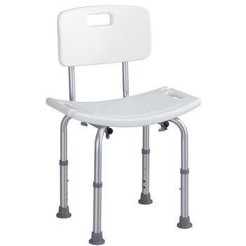 BAKAJI  Κάθισμα ντους με ρυθμιζόμενο ύψος πλάτης καρέκλα σκαμπό μπανιέρας ηλικιωμένων  02837459