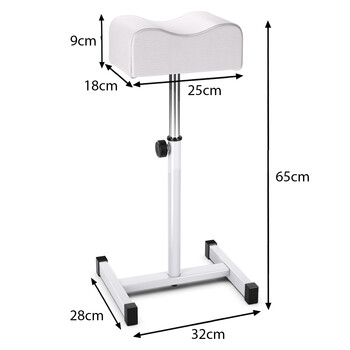Costway  Επαγγελματικό Σκαμπό Πεντικιούρ με Ρυθμιζόμενο Ύψος και Άνετο Μαξιλάρι HB84543WH