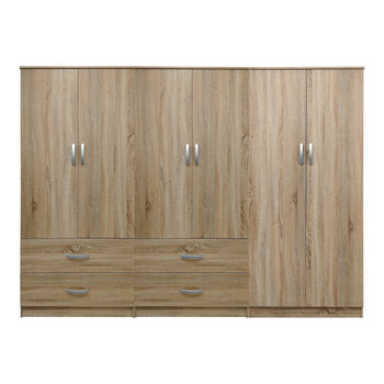 Ντουλάπα εξάφυλλη Lego pakoworld sonoma 240x42x180εκ