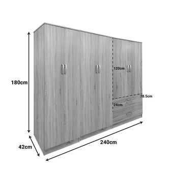 Ντουλάπα εξάφυλλη Lego I pakoworld sonoma 240x42x180εκ